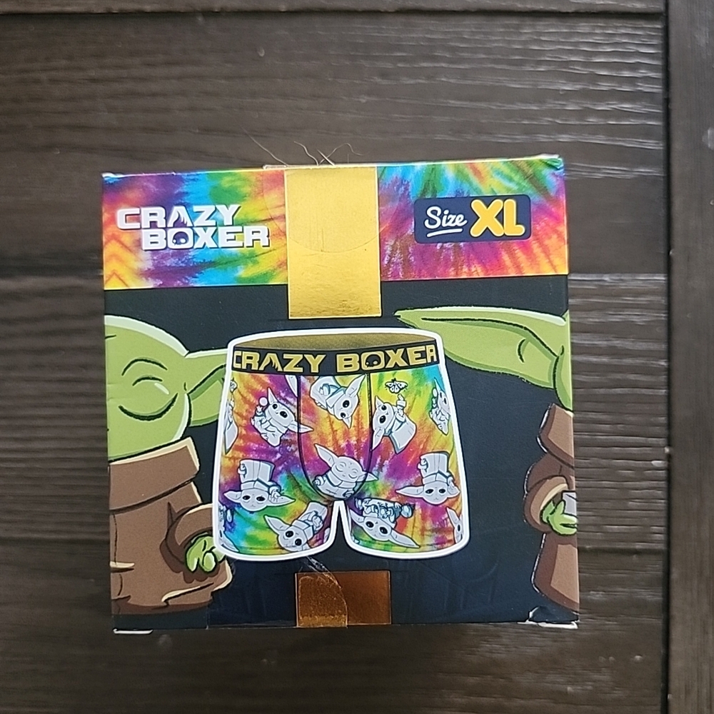 Crazy Boxer Grogu Tie-Dye Boxer Briefs NIB Mens Size XL Christmas Gift Star Wars